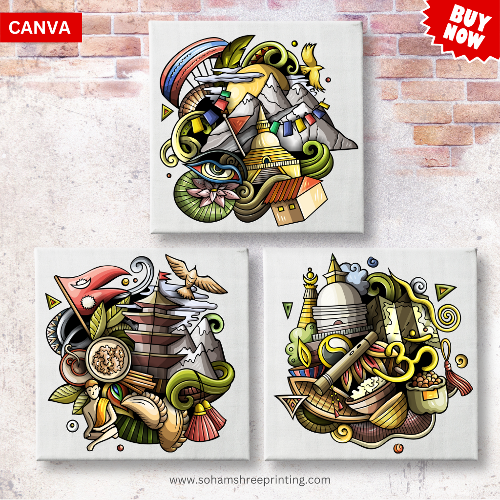 Nepal Heritage Canvas Wall Art Set