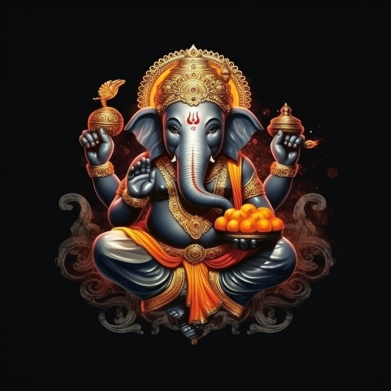 Lord Ganesha Canvas Wall Art – Hindu Spiritual Decor