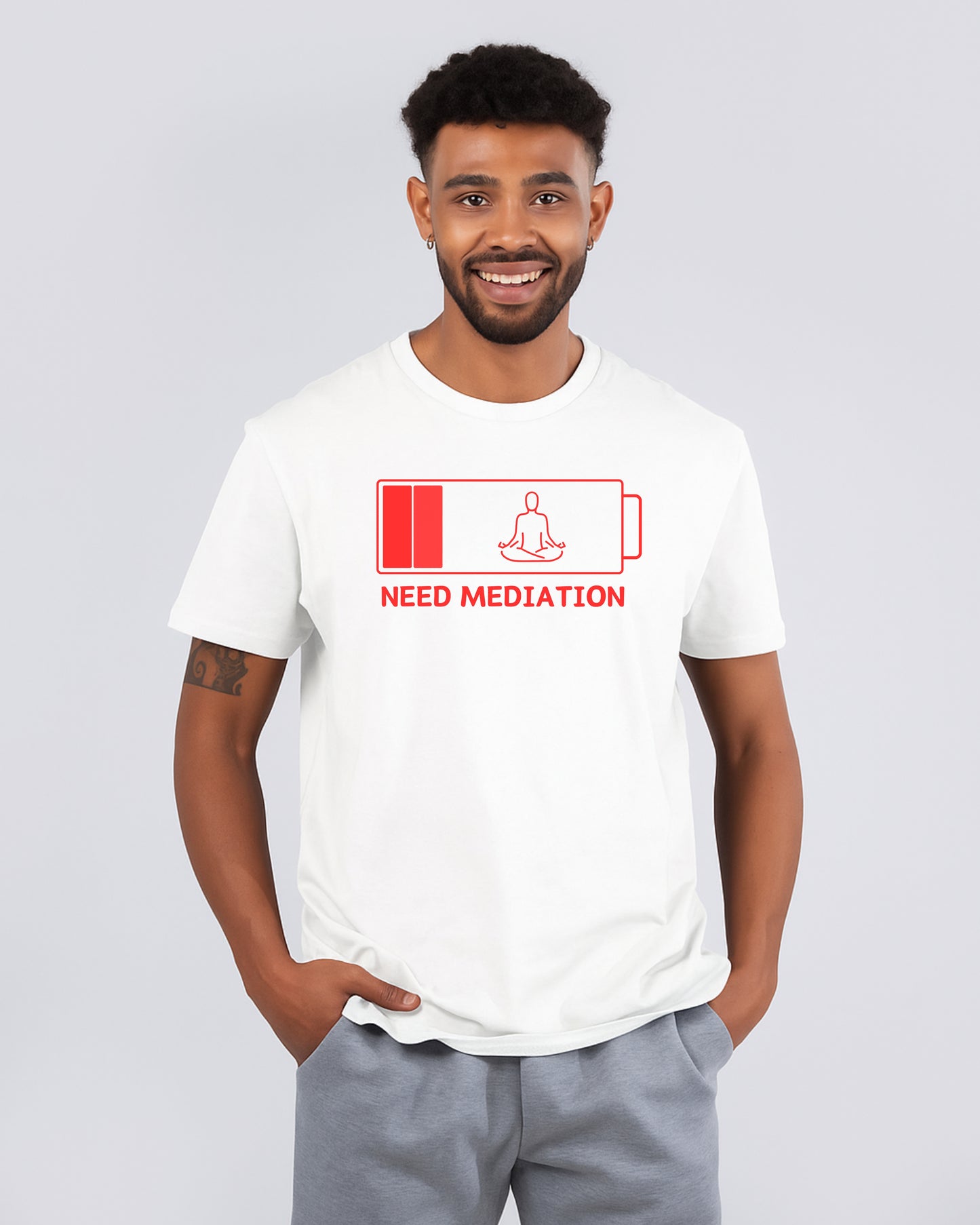 "Need Mediation" Low Battery Graphic T-Shirt