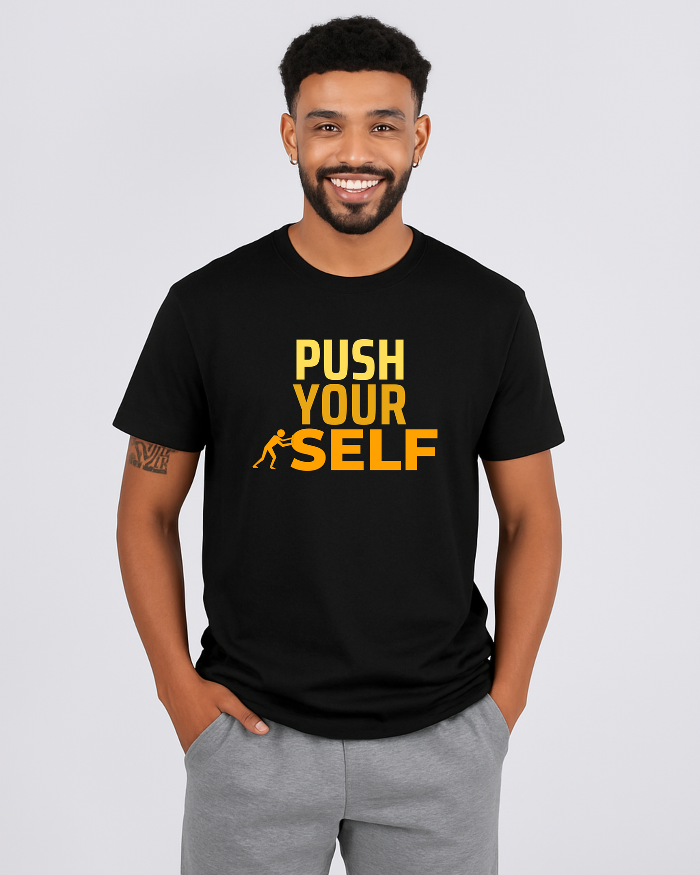 Motivational "Push Your Self" DTF Printed T-Shirt