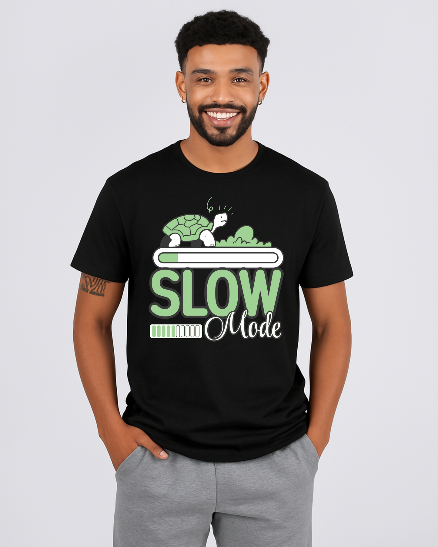 Comical "Slow Mode" Turtle Loading Bar DTF T-Shirt
