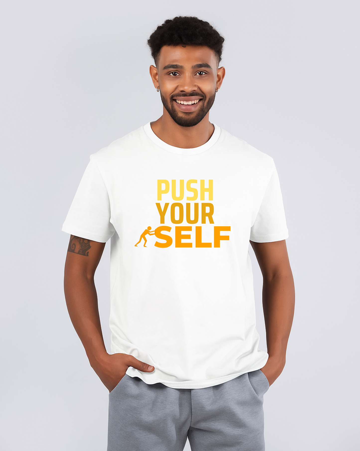 Motivational "Push Your Self" DTF Printed T-Shirt
