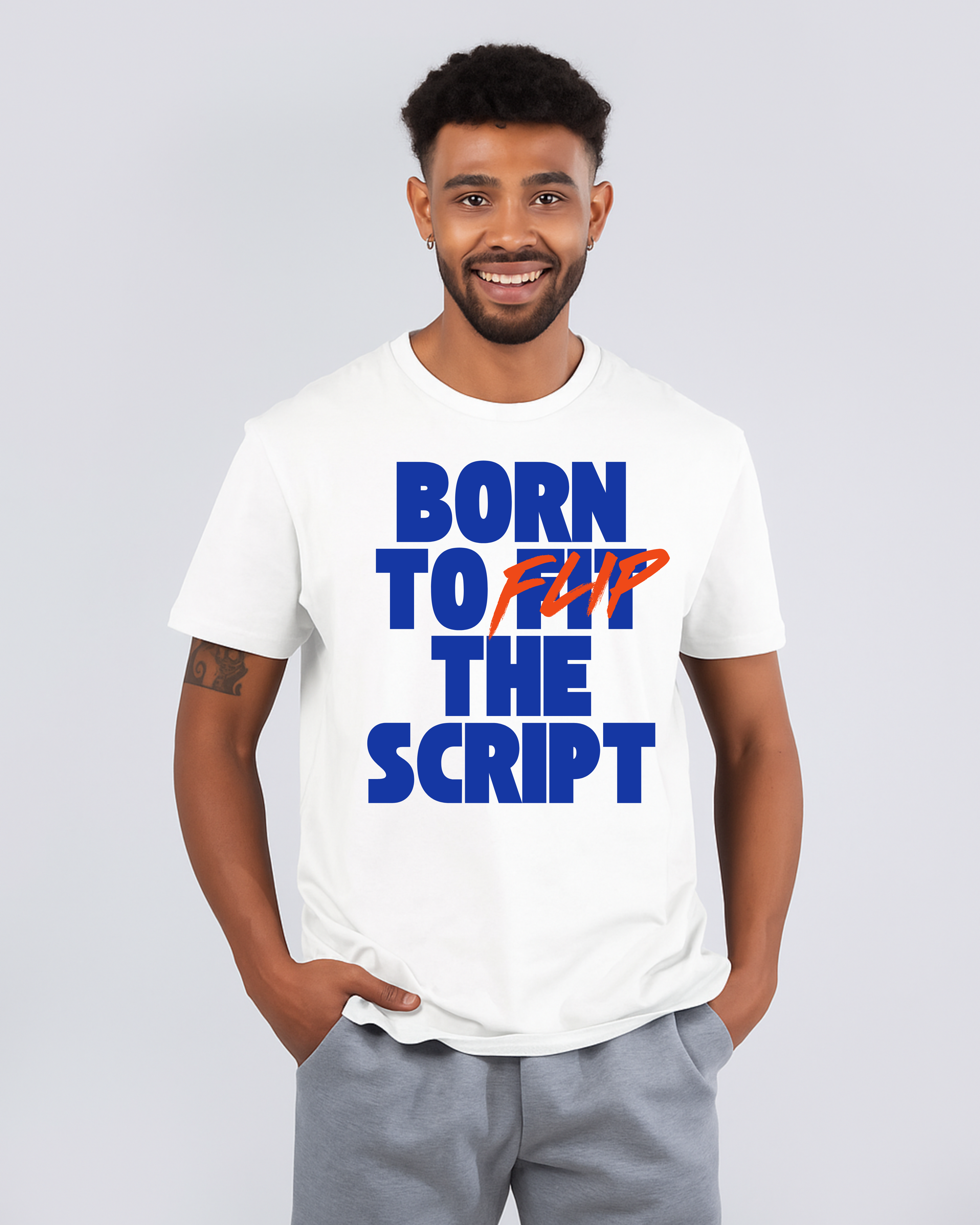 Bold "Born To Flip The Script" Statement DTF T-Shirt