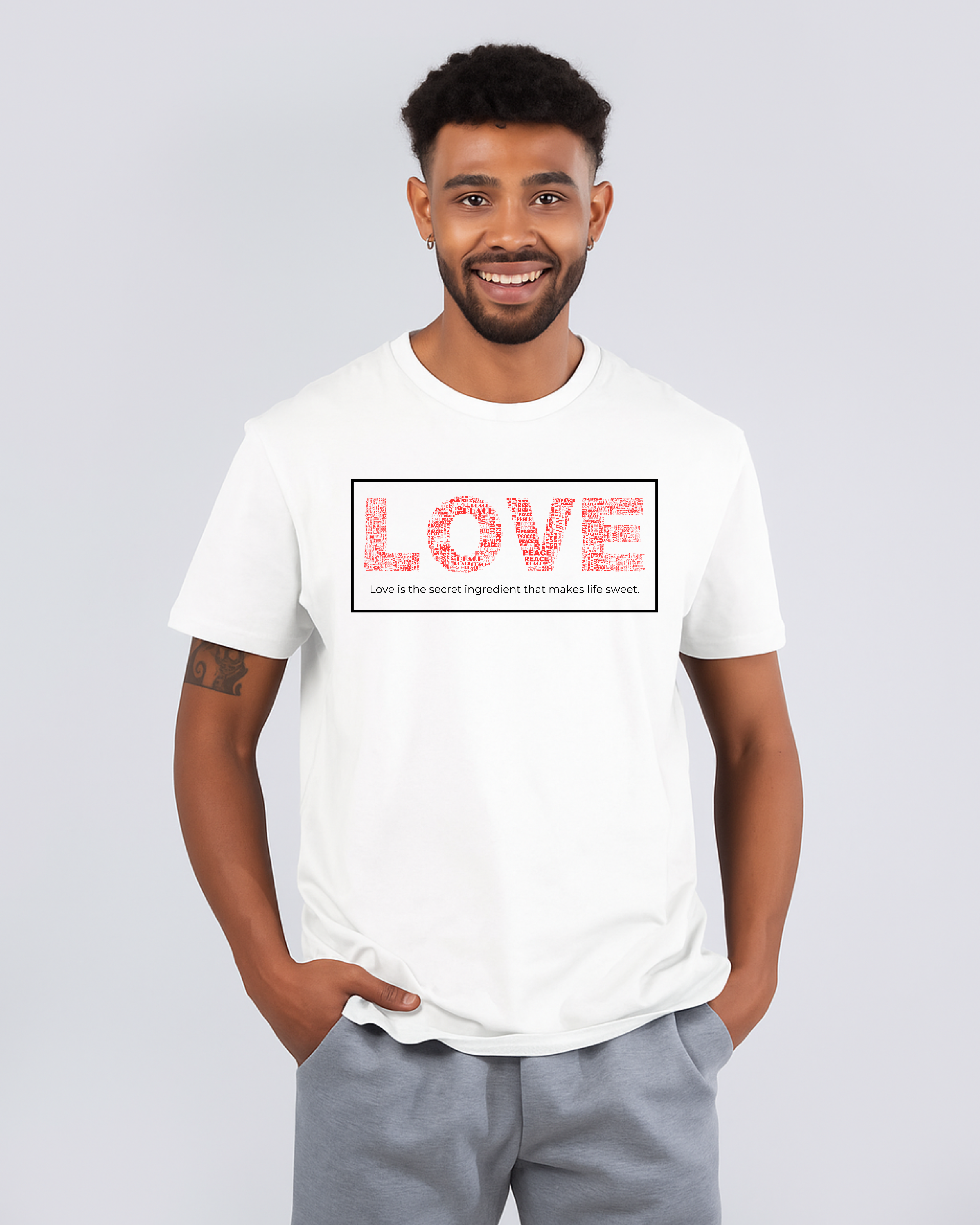 Intricate Textured "LOVE" Statement DTF T-Shirt