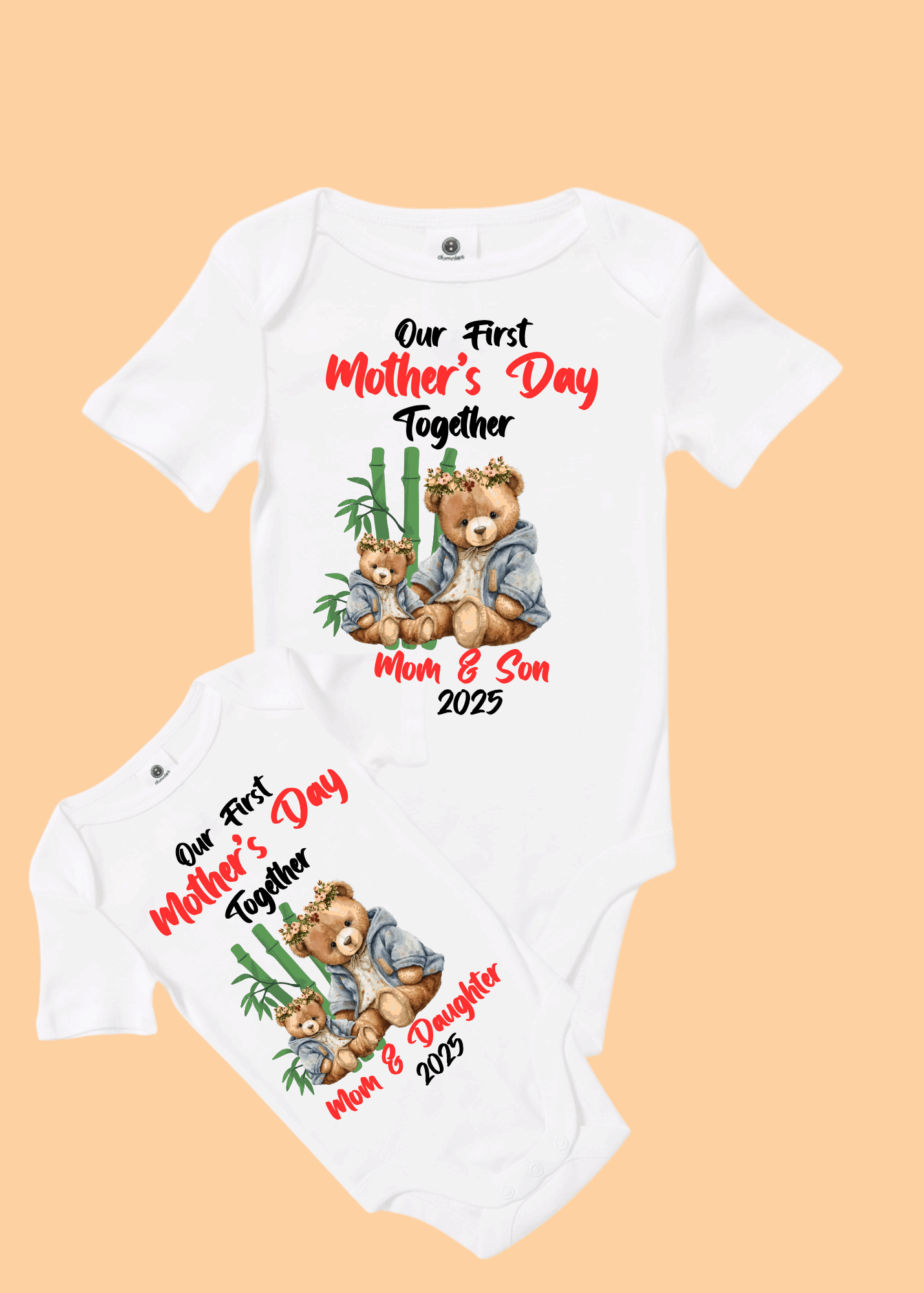 Personalised Our First Mother's Day Matching T-Shirt and Onesie Set | 1st Mother's Day Together | Mummy and Me | Mothers Day Gift | Keepsake