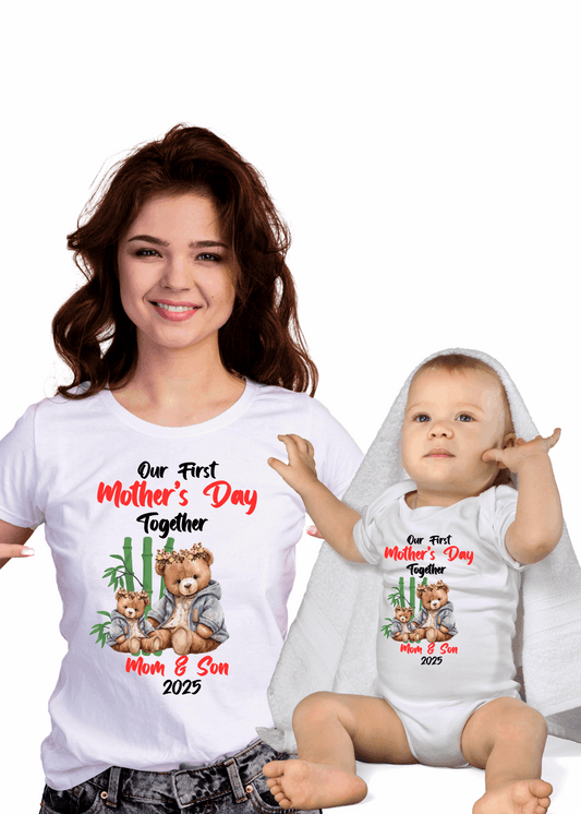 Personalised Our First Mother's Day Matching T-Shirt and Onesie Set | 1st Mother's Day Together | Mummy and Me | Mothers Day Gift | Keepsake