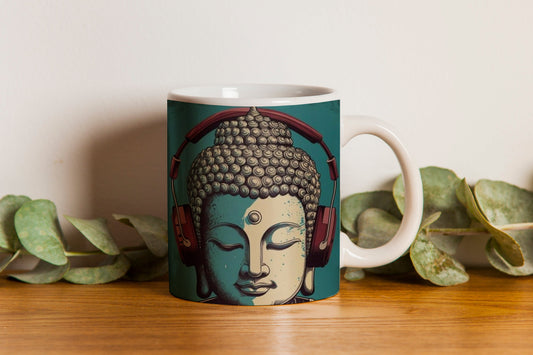 Buddha with Headphones Mug