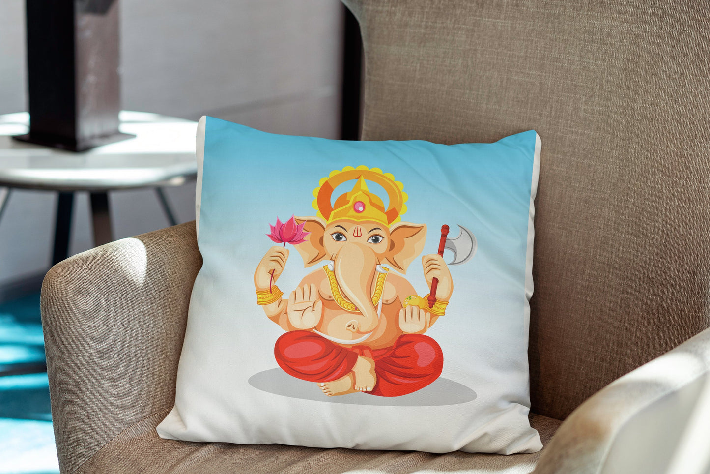 Lord Ganesha Digital Art Cushion