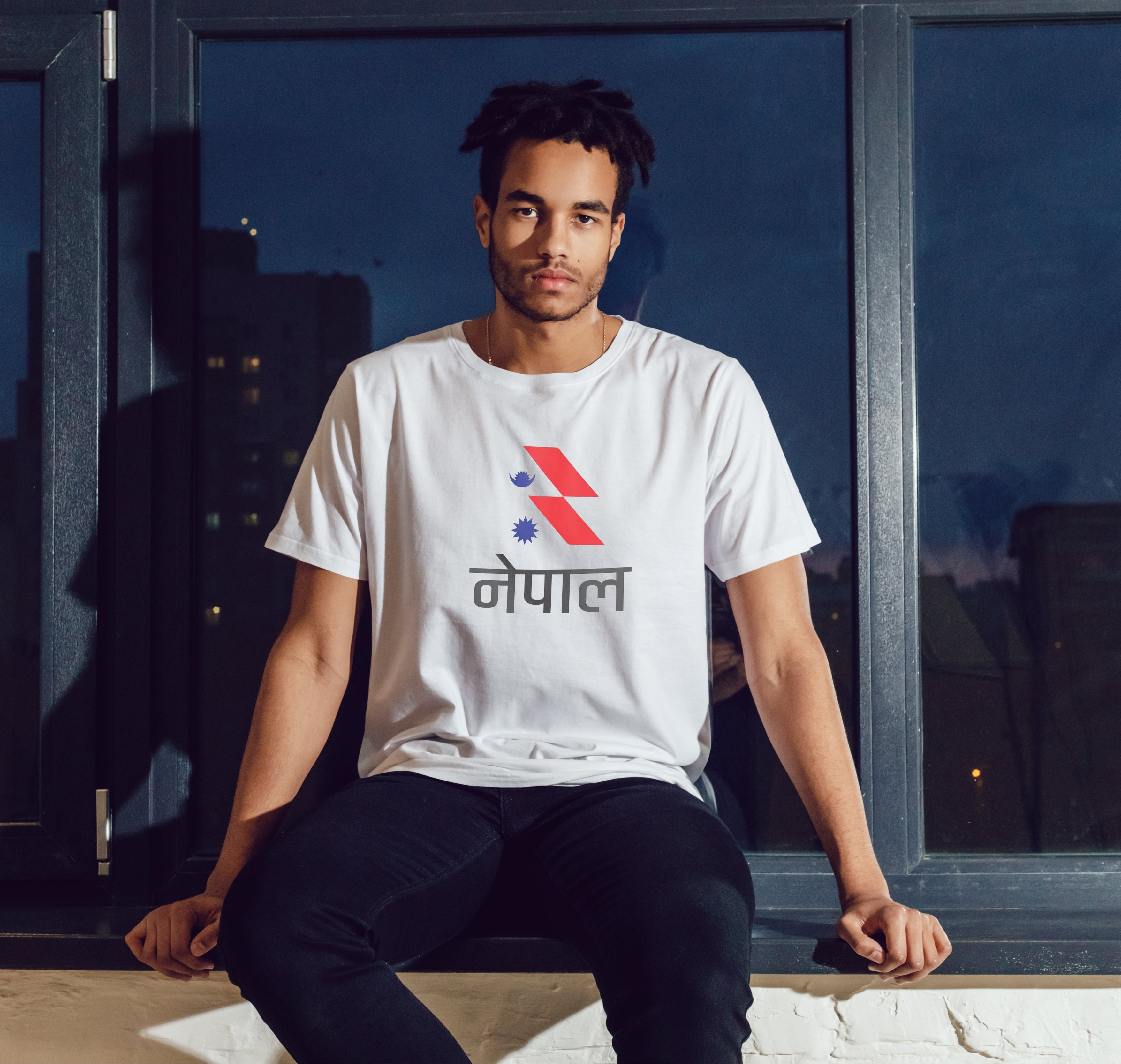 Nepali National Flag Minimalist T-Shirt