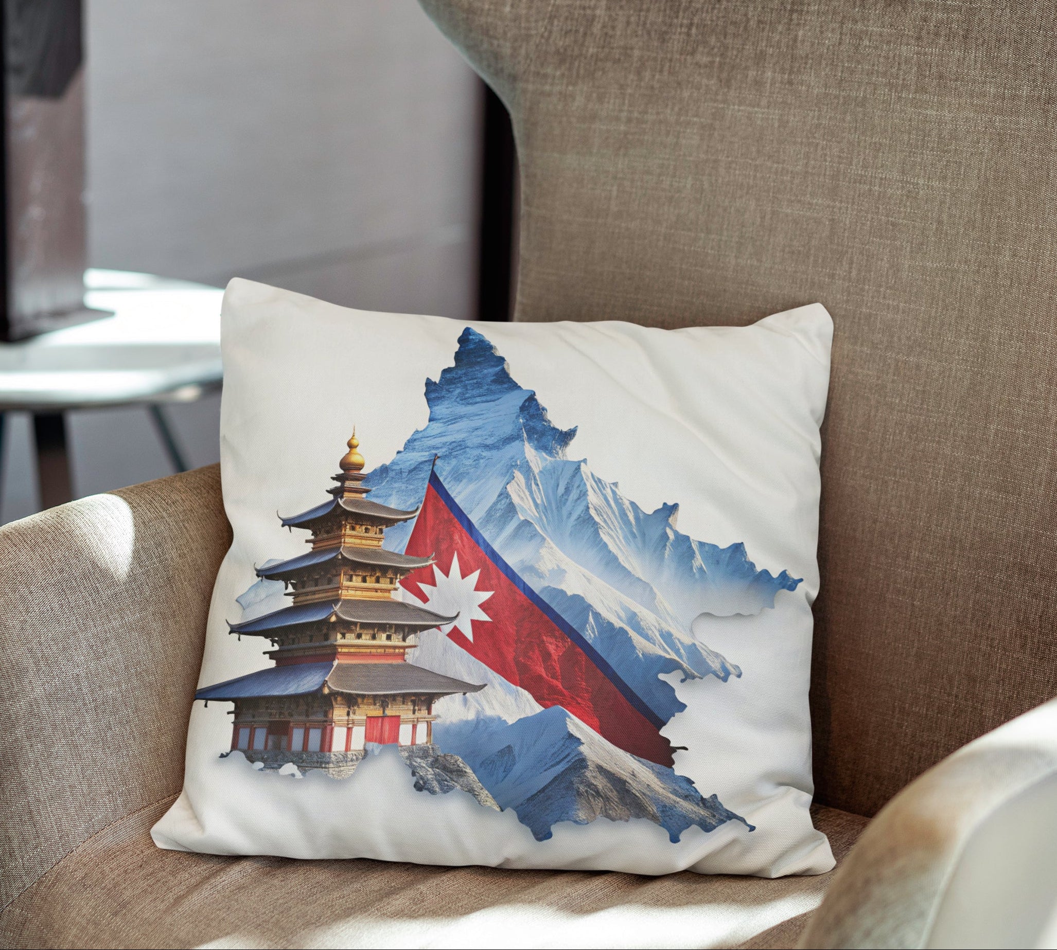 Nepal Map Fusion Cushion