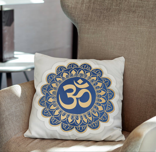 Om Symbol Mandala Cushion