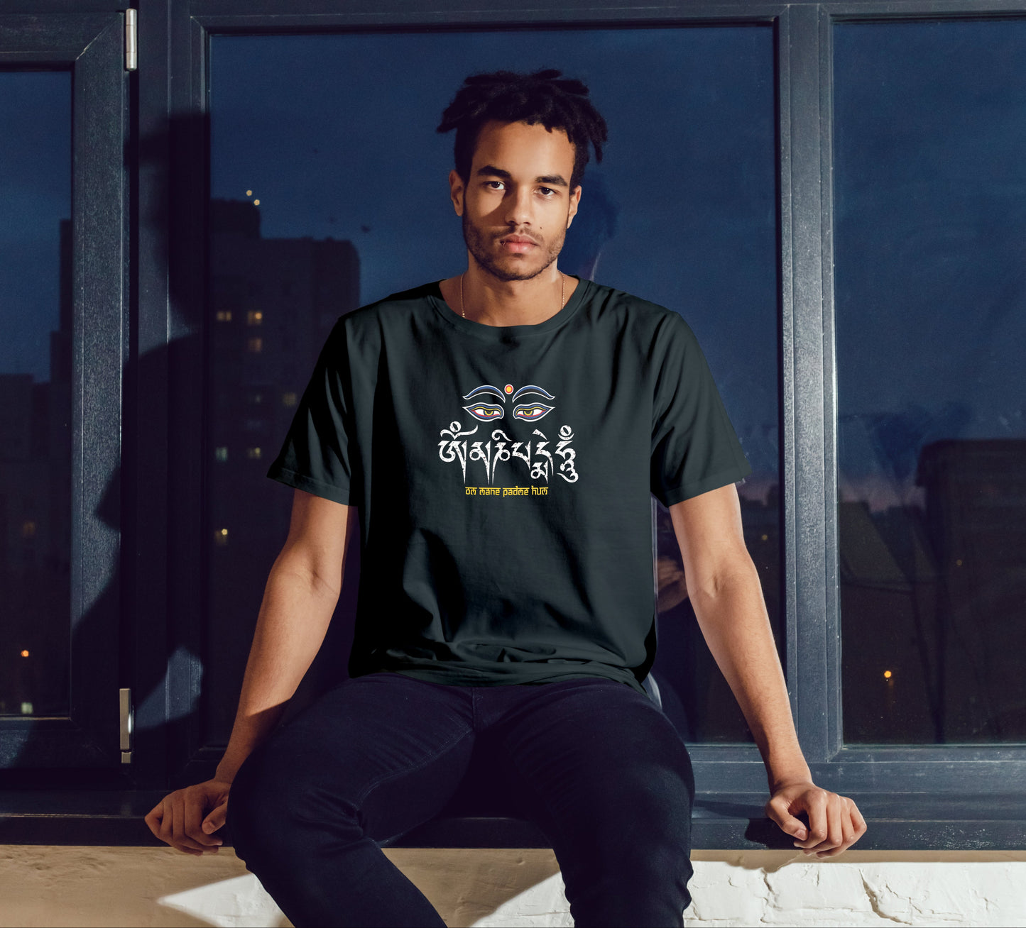 "Om Mani Padme Hum" & Buddha Eyes T-Shirt