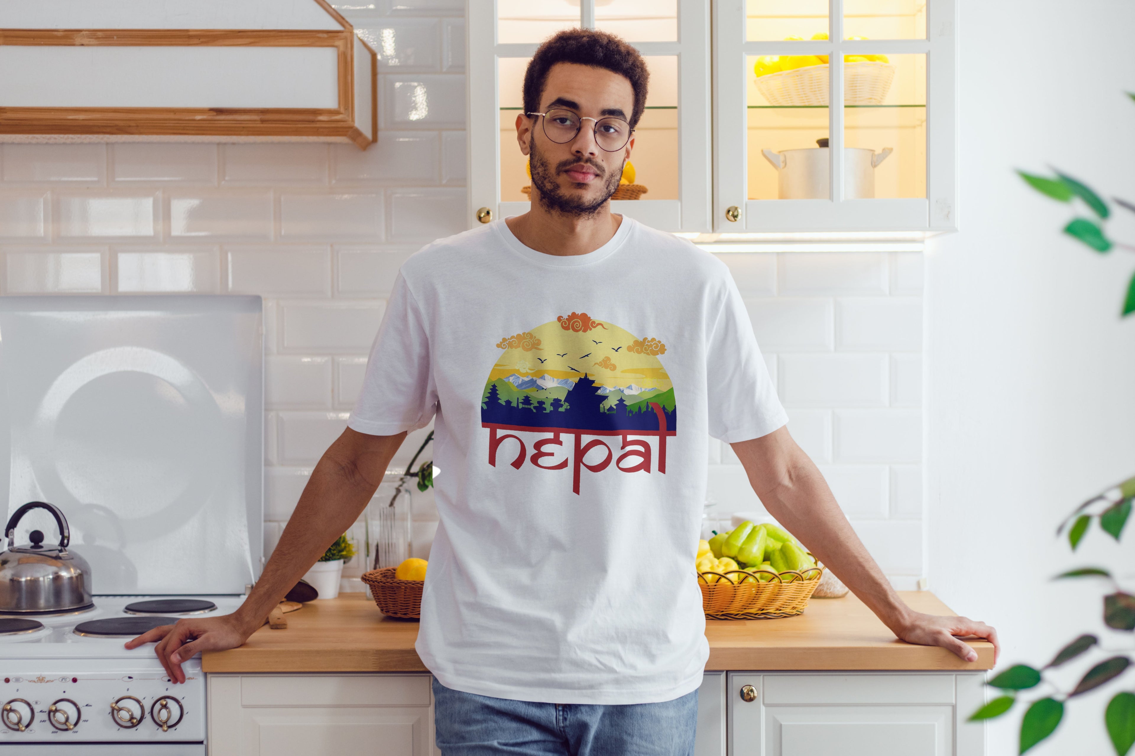 Nepal Mountain Landscape Silhouette T-Shirt