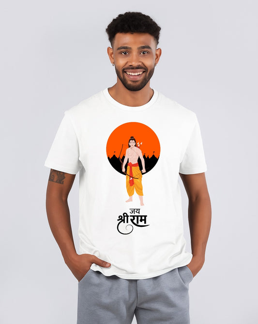 T-Shirt with Lord Rama Silhouette Graphic