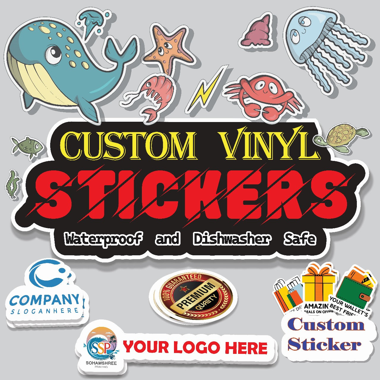 Custom Vinyl Stickers – Die Cut, Logo Stickers, Business Branding, Waterproof, Glossy